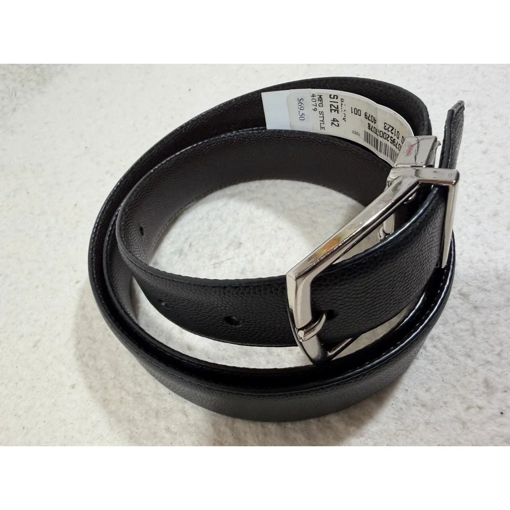 Jos A Bank Reversible Leather Belt‎ Size 42 Black Brown Italy Textured